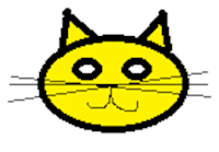 cat head yellow