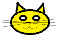 cat head yellow
